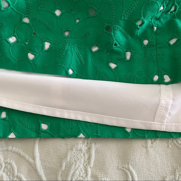 CYNTHIA STEFFE GREEN EYELET MINI DRESS SIZE 2 - Picture 7 of 10